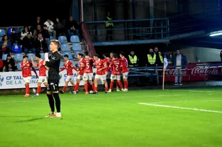 Celebración del gol de Gastón Valles en Talavera | FOTO UNIONISTAS CF