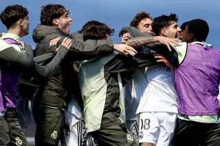 Los jugadores del Real Madrid juvenil celebran su gol ante el Mallorca | FOTO REAL MADRID CF