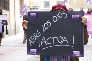 Lectura manifiesto CCOO Día violencia género en 2020.