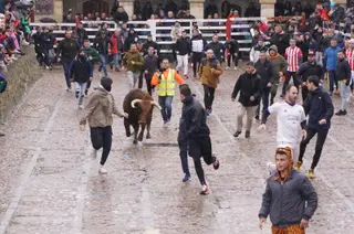 Encierro urbano lunes de Carnaval Ciudad Rodrigo 2025: encierro y ambiente. Foto: Juanes
