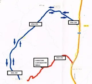 Cortada durante cuatro meses la carretera que une Ledrada con la A-66