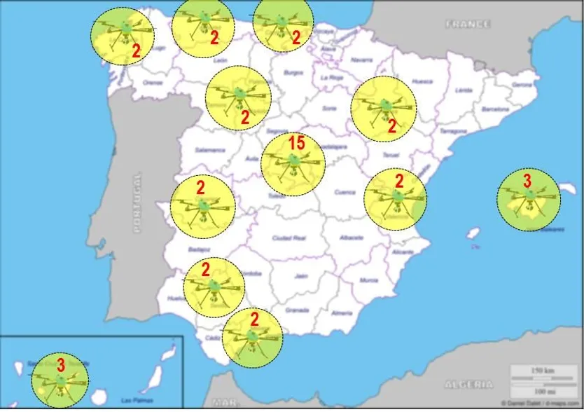 Mapa de drones. FOTO DGT