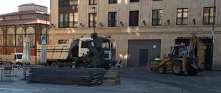 Cambios en el tráfico del centro de la ciudad por obras de renovación del pavimento en la plaza Poeta Iglesias