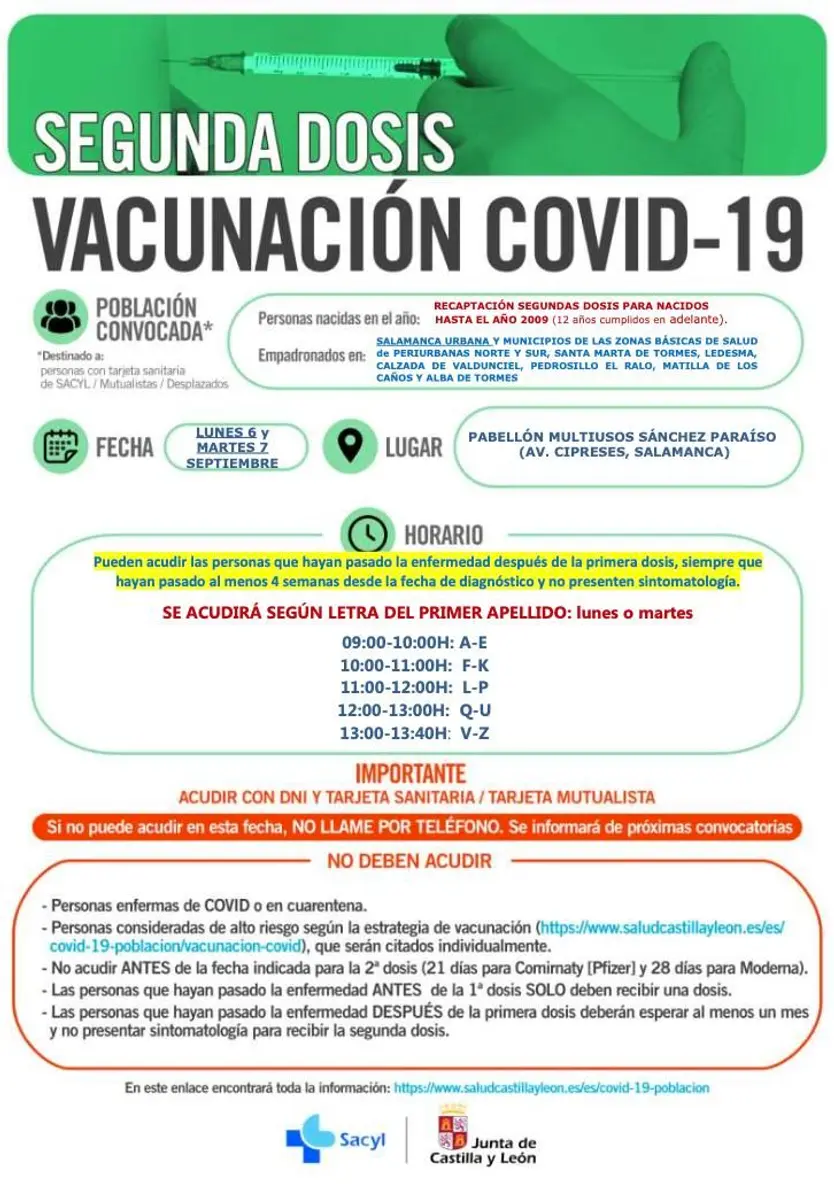 segundas dosis