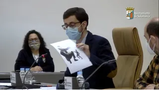 José Luis Mateos durante la presentación de la moción