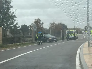 Se empotra contra una valla en el camino de los Frailes, junto a la Aldehuela
