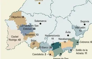 Mapa tuberculosis en Salamanca, junio 2023. Foto ICAL