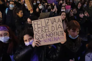 Manifestación organizada por el movimiento feminista de Salamanca