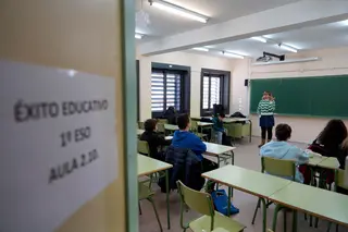 Aula durante una clase de refuerzo del Programa para la Mejora del Éxito Educativo
