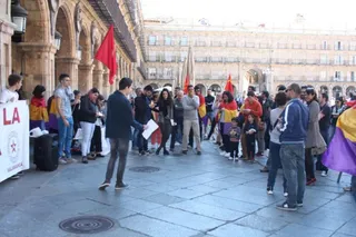 Concentración republicana en la Plaza Mayor