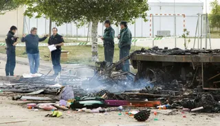 Imagen del estado en el que quedó la caravana | Foto: ICAL