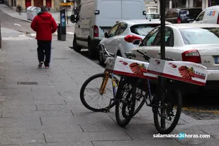 Trabajador, bicicleta, repartidor