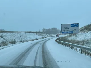 Nieve en la A 50