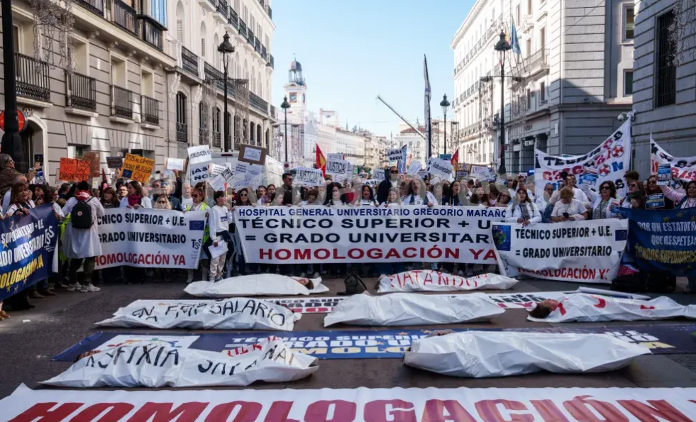Técnicos Superiores Sanitarios Se Manifiestan En Madrid