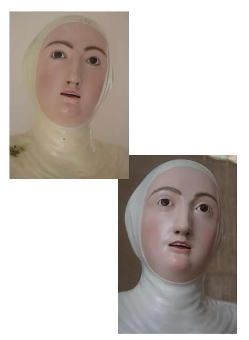 Antes y después restauración imagen Santa Teresa 1 .jpg