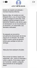 Captura de uno de los mensajes 
