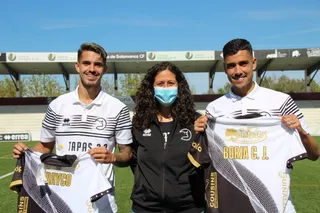 Borja Herrera, Rayco y Ruba Zakour / FOTO UNIONISTAS CF