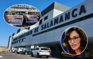 Hospital de Salamanca. Abajo a la derecha, Mónica García, ministra de Sanidad