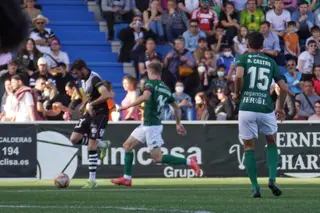 De la Nava, Manzanara y David Castro en el Unionistas - Racing Ferrol | FOTO SALAMANCA24HORAS.COM
