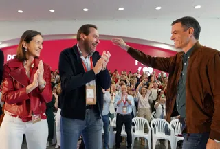 Pedro Sánchez en la clausura de la Conferencia Municipal del Psoe en Valencia.