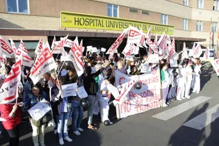 Concentración de los trabajadores de limpieza del Hospital