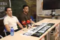 Javi Medina y Antonio Paz, en la presentación del nuevo técnico de Unionistas