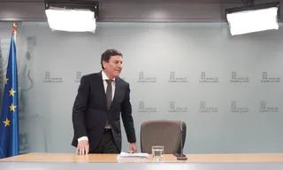 El consejero de Ecpnomía y Hacienda y portavoz en funciones de la Junta, Carlos Fernández Carriedo, comparece tras el Consejo de Gobienro | ICAL/RUBEN CACHO