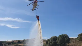 El helicóptero trabajando en el lugar | Foto: S24H