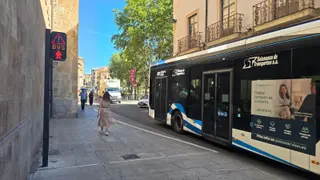 Una mujer camina por San Pablo a pesar de estar encendido el semáforo peatonal