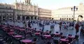 Las terrazas hosteleras de la Plaza Mayor se retirarán durante los conciertos del 7 al 15 de septiembre. Foto S24H