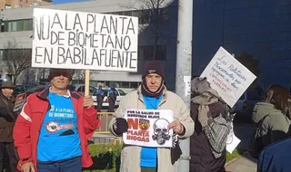 Vecinos de Babilafuente protestan en Valladolid contra las macroplantas y macrogranjas