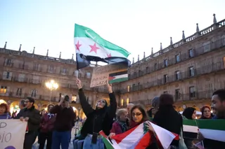 Concentración en la Plaza Mayor de Salamanca en solidaridad por Palestina
