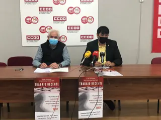 Rueda de prensa de CCOO y UGT Salamanca
