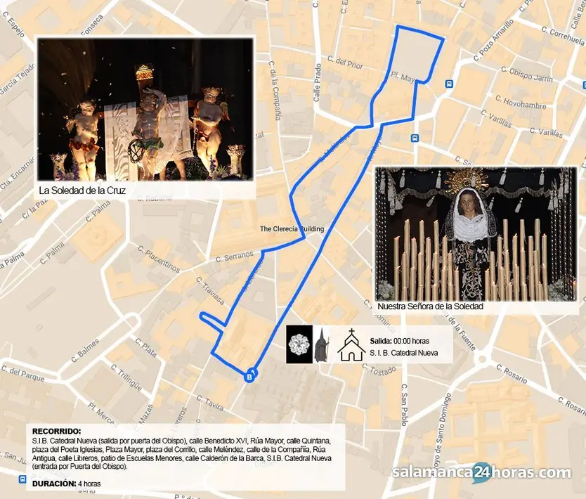 Recorrido procesión de la Soledad 2025