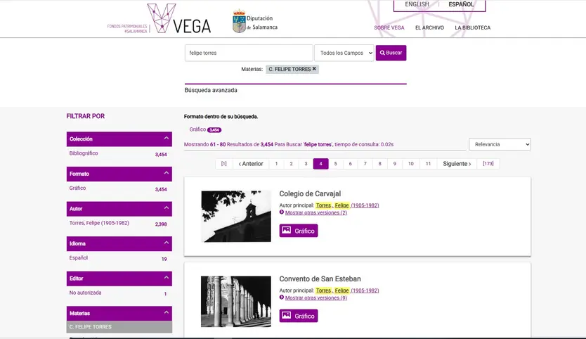 Vega, Fondos Patrimoniales De Salamanca