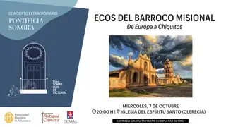 El ciclo 'Pontifica Sonora' de la UPSA convierte a Salamanca en un escenario sonoro del Barroco americano - UPSA