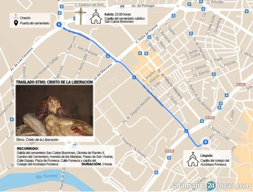 Horario y recorrido traslado Cristo de la Liberación