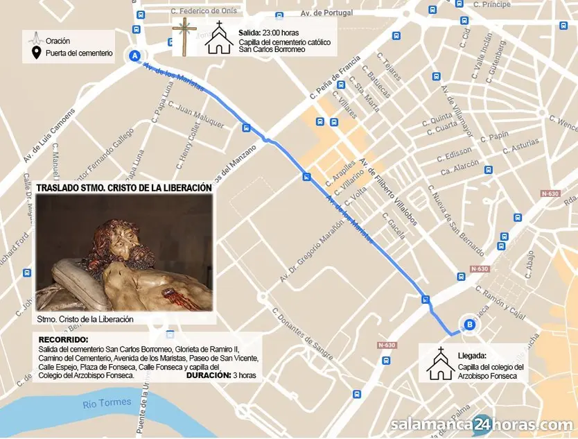 Horario y recorrido traslado Cristo de la Liberación