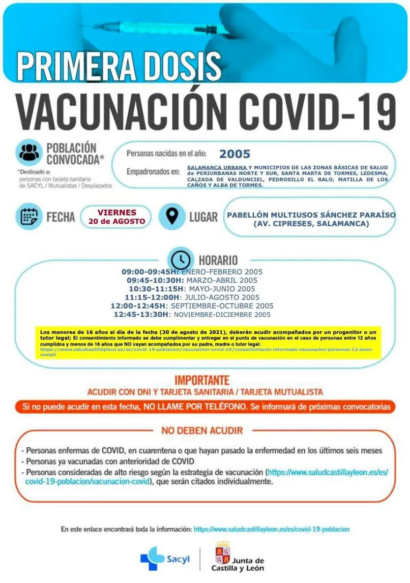 Vacunación 2005 Salamanca