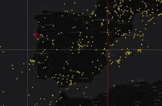 Mapa del tráfico aéreo de España | Fotografía Eurocontrol