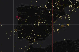Mapa del tráfico aéreo de España | Fotografía Eurocontrol
