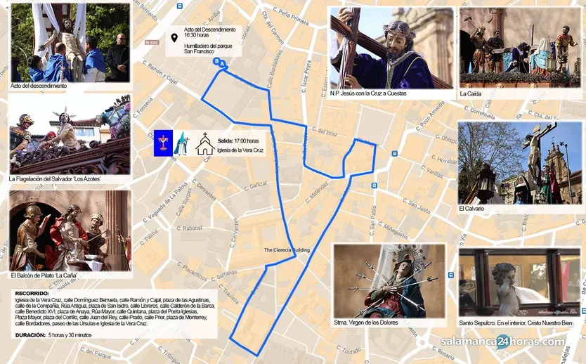 Recorrido de la procesión del Santo Entierro 2025