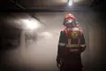 Ejercicio de simulación de incendio en un garaje