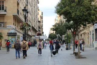 Gente, otoño, calle zamora