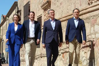 Cuca Gamarra, Alfonso Fernández Mañueco, Núñez-Feijóo y Carlos García Carbayo