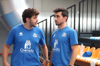 Yeray García y Ángel Bravo, en un entrenamiento de Perfumerías Avenida | Andrea
