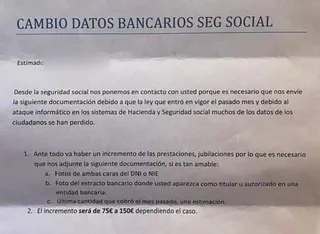 "Nosotros no te hemos enviado esta carta": la Seguridad Social alerta sobre esta modalidad de estafa