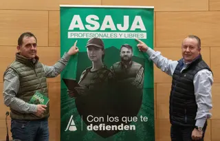 El presidente de ASAJA Castilla y León, Donaciano Dujo, y el presidente de ASAJA Salamanca y vicepresidente nacional, Juan Luis Delgado Egido. ICAL
