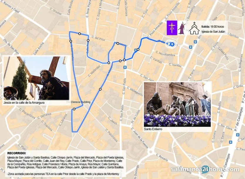 Recorrido de la procesión de Nuestro Padre Jesús Nazareno