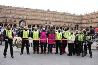 Carlos García Carbayo, asiste a la salida de la 18 Ruta de Invierno del Motoclub Ruedas Charras.